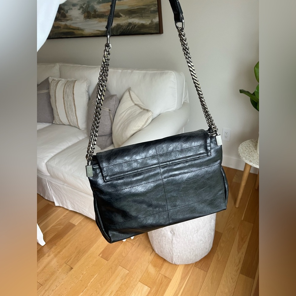 Zara Black Faux Leather Shoulder Bag NWT - Picture 3 of 10